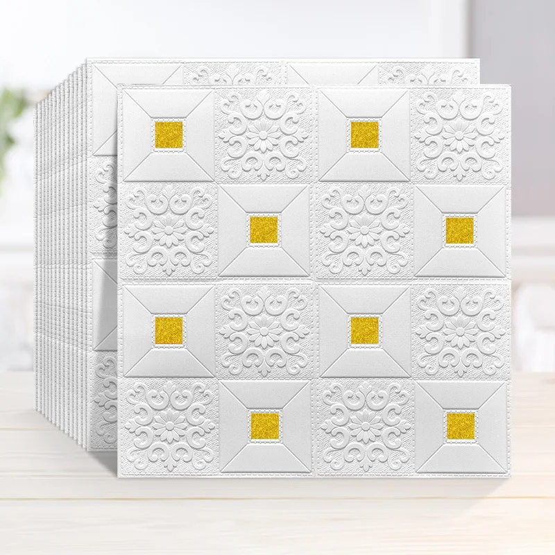 

10PCS 3d Wall Stickers Anti-collision Soft Brick Brick Wall Foam Wal Lpaper Room Decoration Self-adhesive Wallpaper