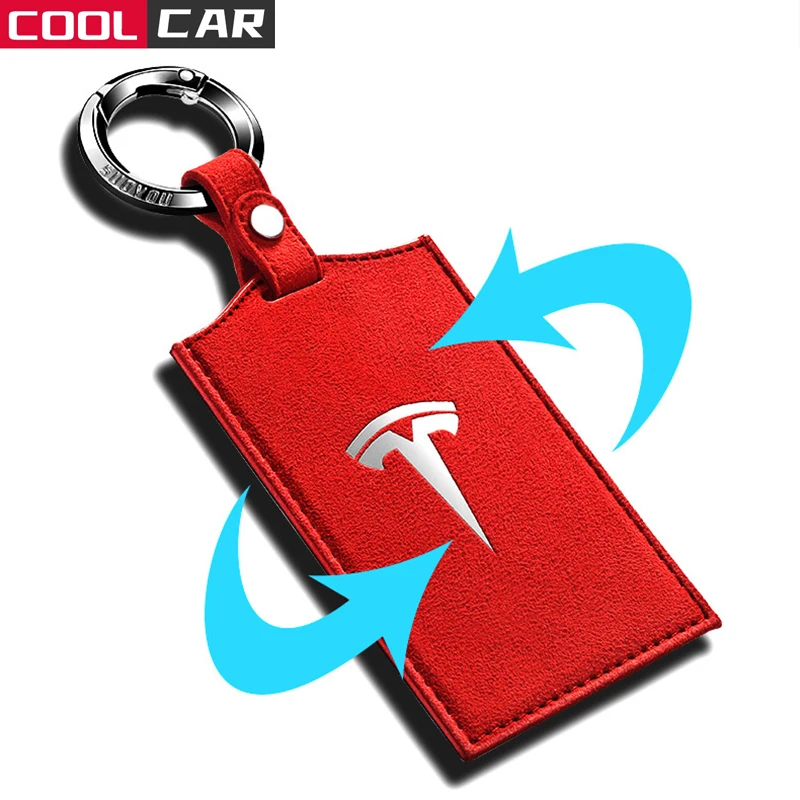 

Leather Key Case For Tesla Model 3 Key Case Model3 Car Key Card Holder Protector Cover Model Three Card Holder Key chain Clip