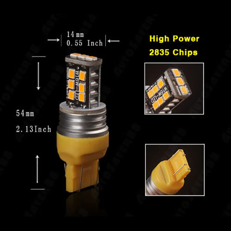 2 шт. Автомобильные светодиодные стоп светильник лы T20 7443 W21/5W 7440 W21W 15 SMD 2835 12