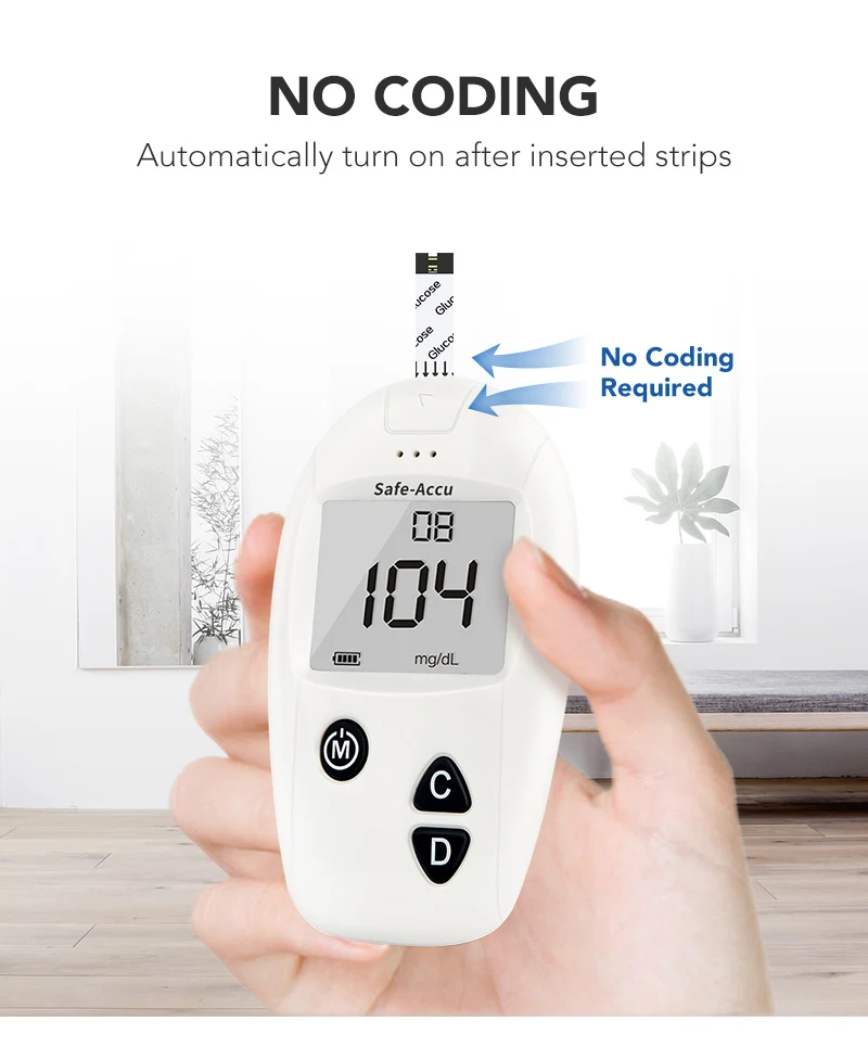 SINOCARE глюкоза в крови метр безопасный Accu wit 10 бесплатных Тесты полоски и Ланцеты
