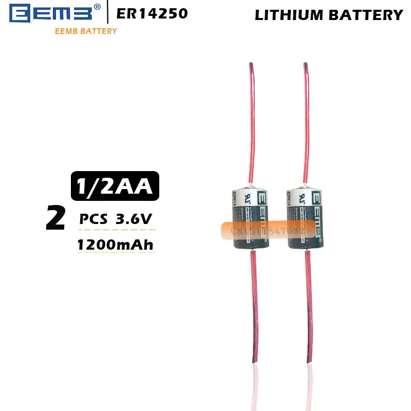 Бесплатная доставка 2 шт./лот EEMB ER14250 1/2AA 3 6 в 1200 мАч литиевая батарея со