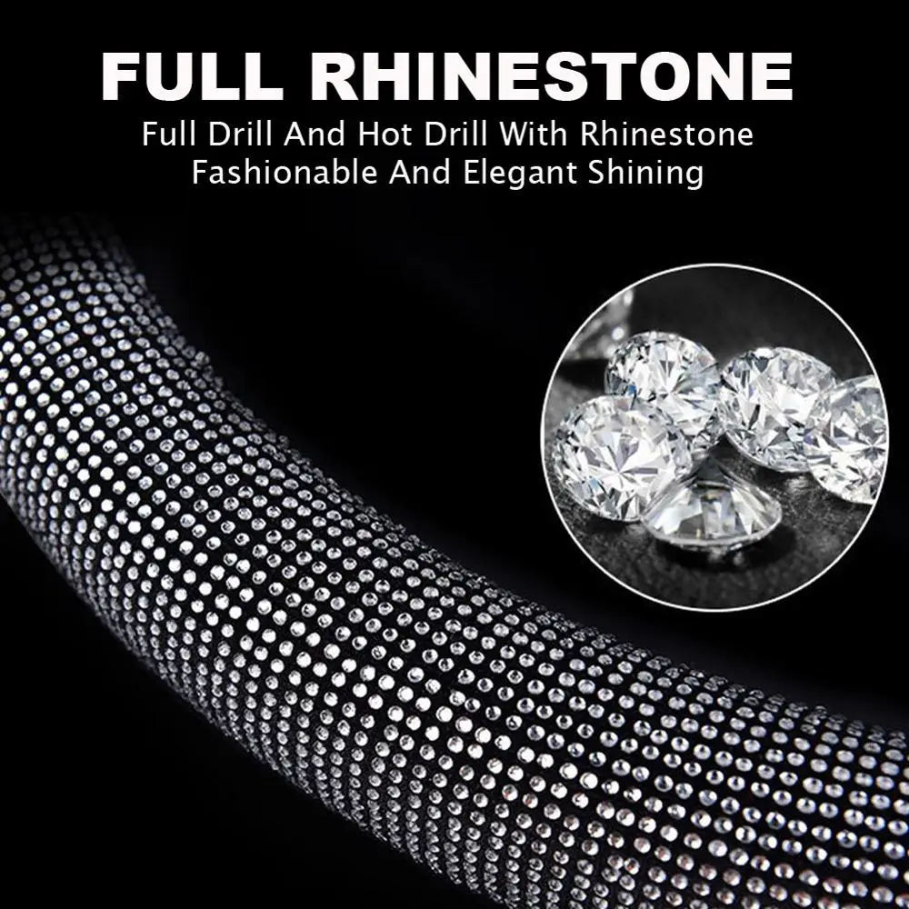 

Newest Car Steering Wheel PU Leather Car Covers Bling Bling Crystal Best Steering wheel cover Car Accessoriess Quick delivery
