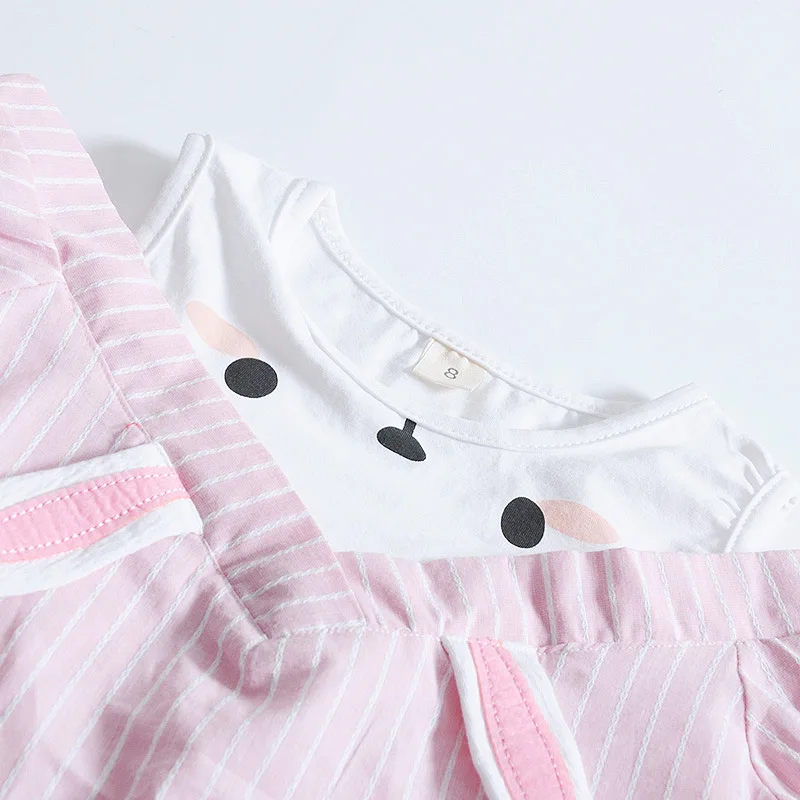 

Kids Infant Fashion Clothing New Summer Baby Cartoon Clothes Children Girls Striped T Shirt Shorts 2Pcs/sets Toddler Tracksuit