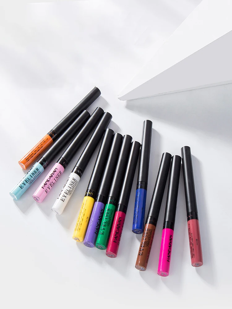 

New Liquid Eyeliner Pen Set 12 Colors Matte Shiny Diamond Waterproof Lasting Easy Color Soft Sponge Nib Eyeliner Makeup Boxed