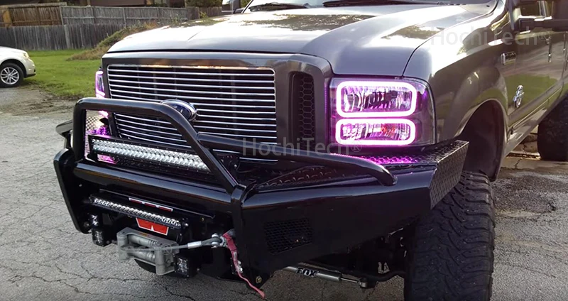 Для Ford F-250 F250 2005 2006 2007 RGB светодиодный ангельские глазки многоцветный с Halo кольцом дистанционное управление фар