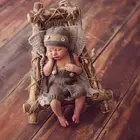 Наряды для детской фотосъемки, аксессуары для фотографирования новорожденных, Детская шляпка, связанная крючком, костюм для фотосъемки, Ретро реквизит для детской фотосъемки