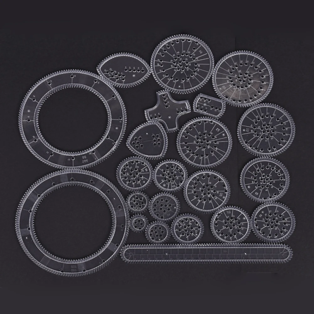 Fun Durable Drawing Toys Set Art Designs Interlocking Gear Coloring Game Toys Puzzle Baby Early Educational Toy