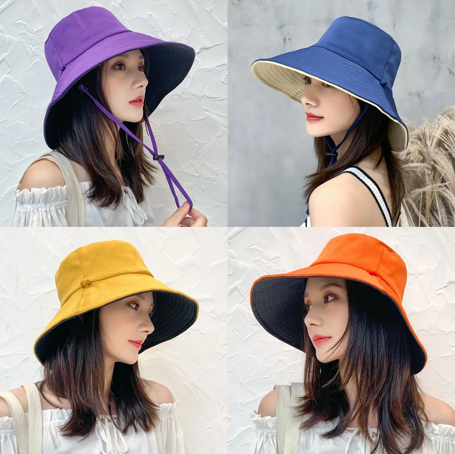 Шляпа от солнца Женская Складная хлопковая Панама с широкими полями защитой