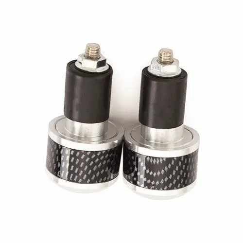

2pcs Aluminum 7/8 inch Motorcycle Handlebar Grips Cap Plug Universal Handle Bar End Grips Slider Black and Silver