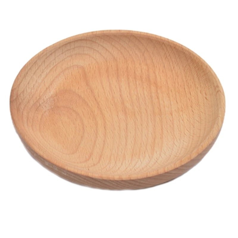 6 шт. круглая тарелка из бука для ужина Западная еда сервировка десерта поднос