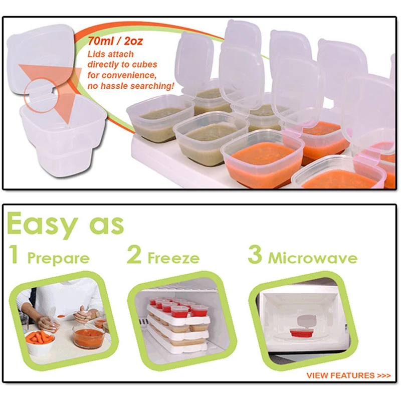 

Superior 8 Piece Baby Block Set Baby Food Containers Food preservation box safety Baby food supplement box LBShipping