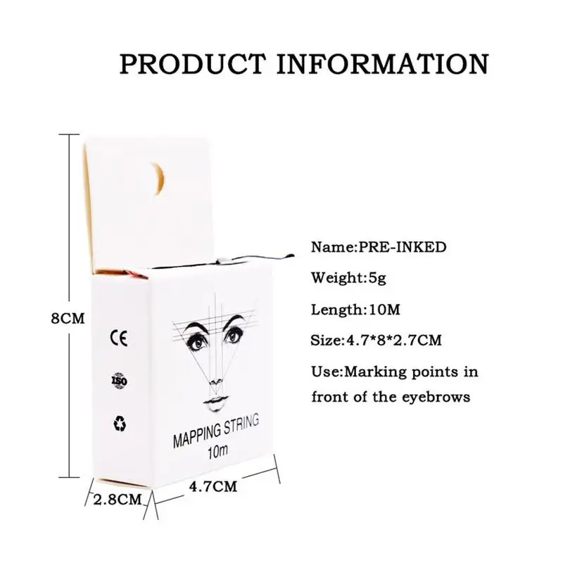 

10m Brow Line String Pre-inked Eyebrow Marker Thread Tattoo Brows Point For Mapping New Microblading Eyebrow Marker
