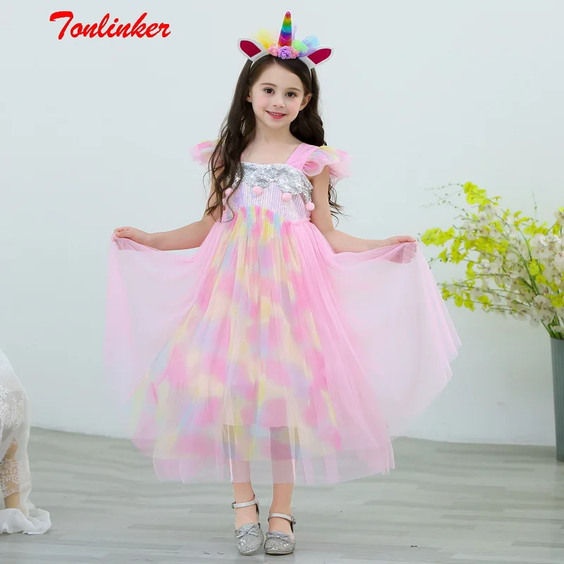 Костюмы на Хэллоуин для девочек принцесса Единорог Детский карнавальный костюм