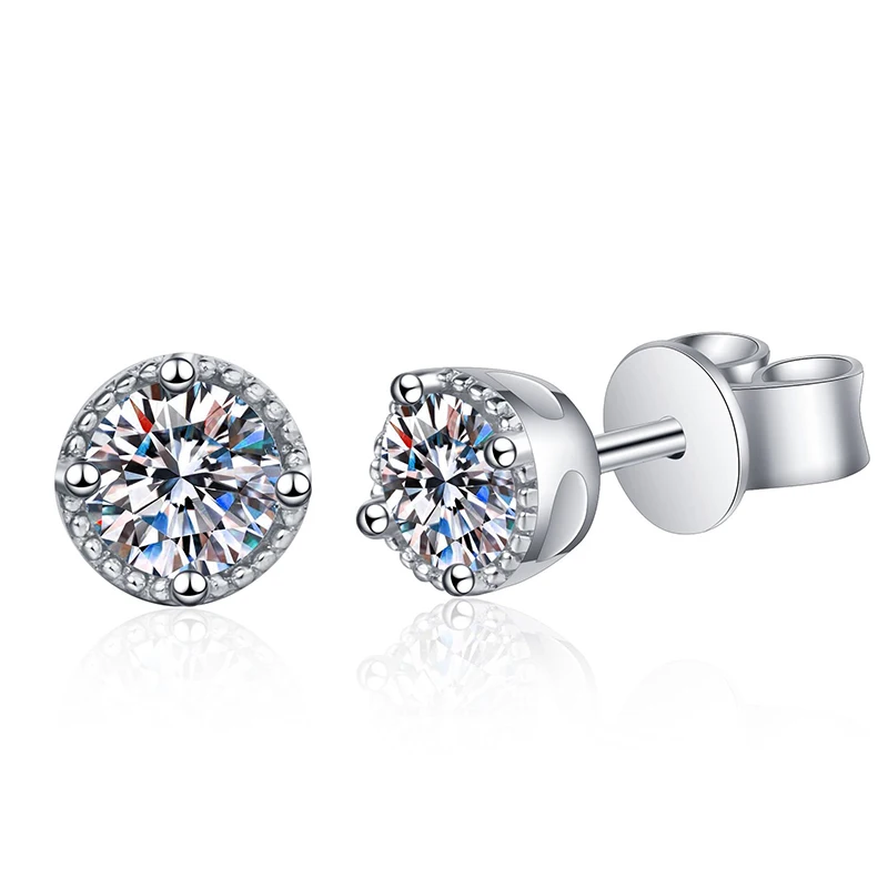 

Trendy Real 0.6ct D Color Moissanite Stud Earrings for Women 925 Sterling Silver Jewelry Plated Pt950 Moissanite Earrings Gift