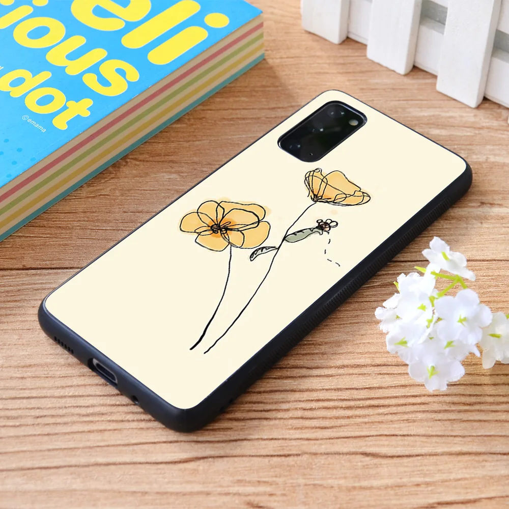 

For Samsung Galaxy Poppies and a Bee Soft TPU border Samsung Galaxy Case