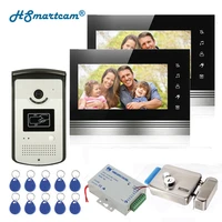 wired 7 color monitor video door phone video intercom doorbell system 1 monitor 1 rfid camera waterproof electric lock