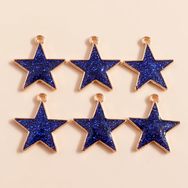 10 шт. Красивые Красочные Подвески с блестками в виде звезд для изготовления