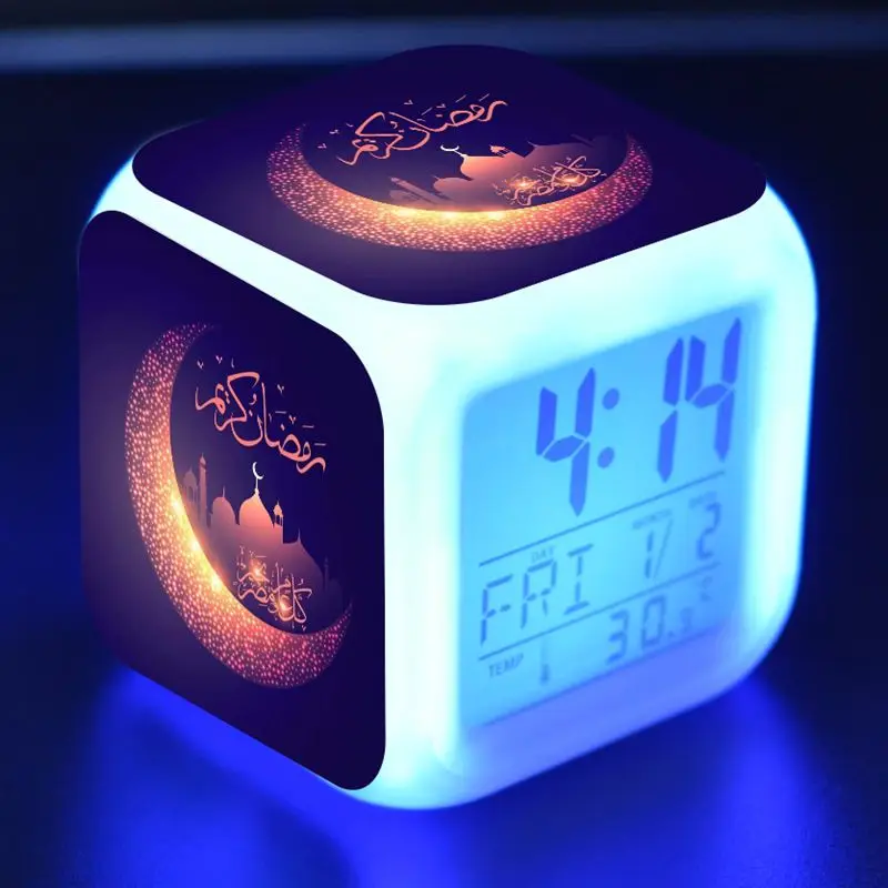 Светодиодный стол будильник красочные светильник счастливый Рамадан Мубарак