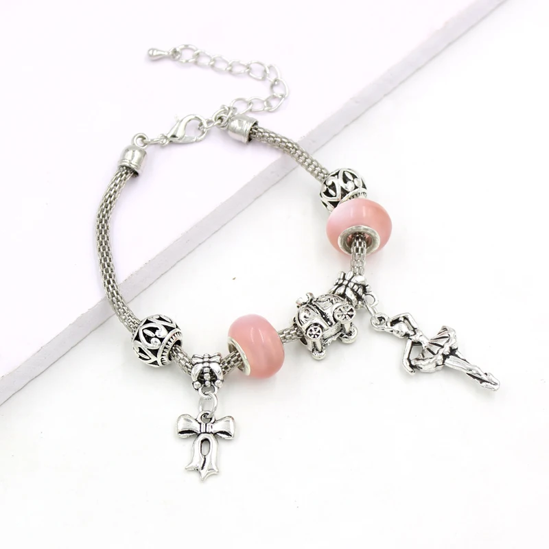 10 шт./лот модные браслеты и в форме сердца с шариками бантами танцующие балерины