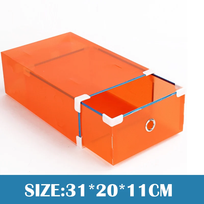 women orange(5pcs) 5 шт. утолщенный ящик коробка для хранения обуви прозрачный пластиковый органайзер обуви чехол Штабелируемый прямоугольник PP коробки для обуви Органайзер - Цвет: women orange(5pcs)