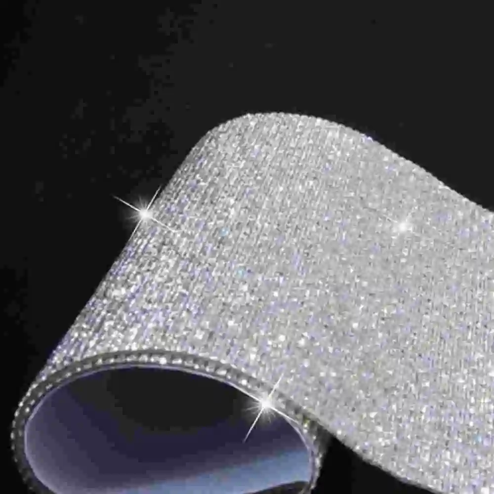 White Rhinestones Стекло горный хрусталь для отделки, Аппликации AB лист наклеек со стразами Diy Украшение автомобиля самоклеющиеся Стикеры со стразами - Цвет: White Rhinestones