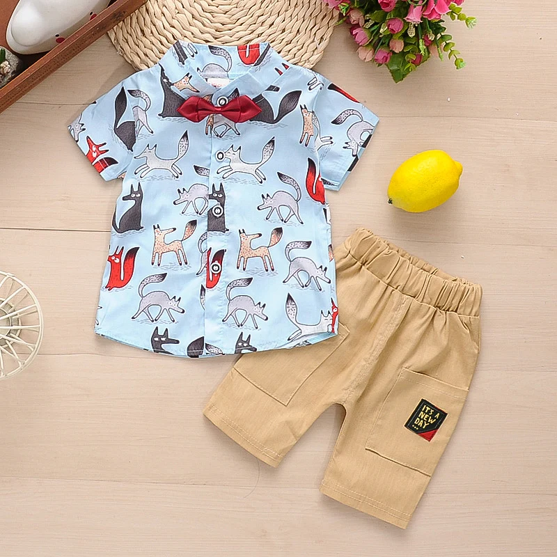 

BibiCola Summer Baby boys Clothing Set Cartoon boys T-shirt+shorts 2 pcs clothes Set Baby Boys Clothes Sport Suit Tracksuit Set
