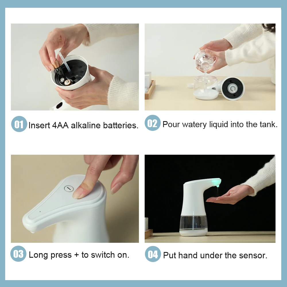 

Automatic Soap Dispenser Bathroom Accessories Spray Liquid Dispenser Touchless Dispenser Infrared Motion Sensor Hand Atomizer