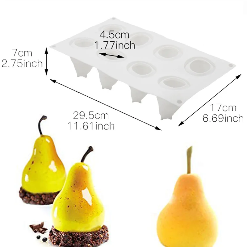 3D силиконовая форма для торта в форме фруктов мусса десертная яблоко лимон груша