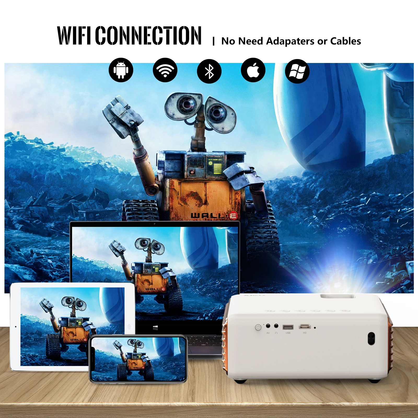 Проектор XIDU Full HD 1080P WiFi 9 0 Bluetooth проектор 8000Lux домашний умный Видеопроектор для iPhone