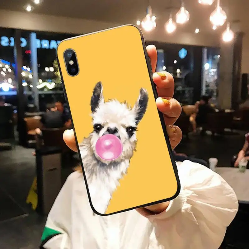 

cute lamas Alpaca animals pink Phone Case for iPhone 11 12 pro XS MAX 8 7 6 6S Plus X 5S SE 2020 XR