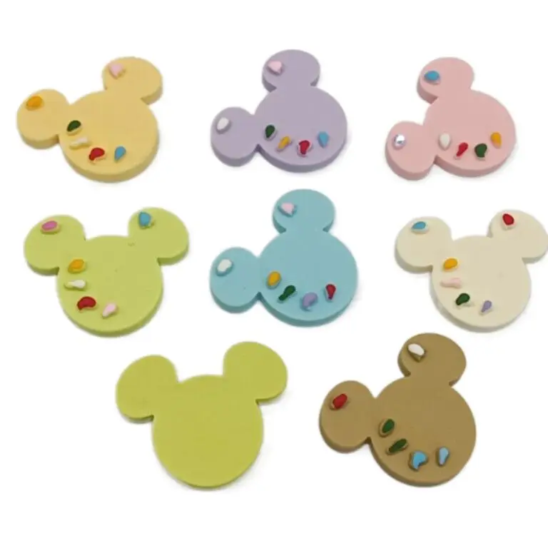 

50Pcs Mouse Palette Cute Brush Flat Back Resin Cabochon Scrap Booking Craft Embellishments DIY Jewelry Making Accessories
