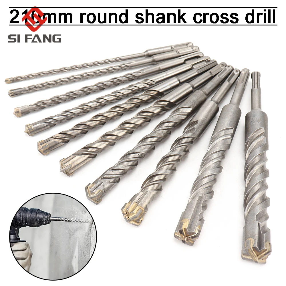 

10 шт. 210 мм SDS сверла высокоскоростной стальной покрытый шестигранный хвостовик отвертка твист набор сверл фреза 6-25 мм Круглый хвостовик