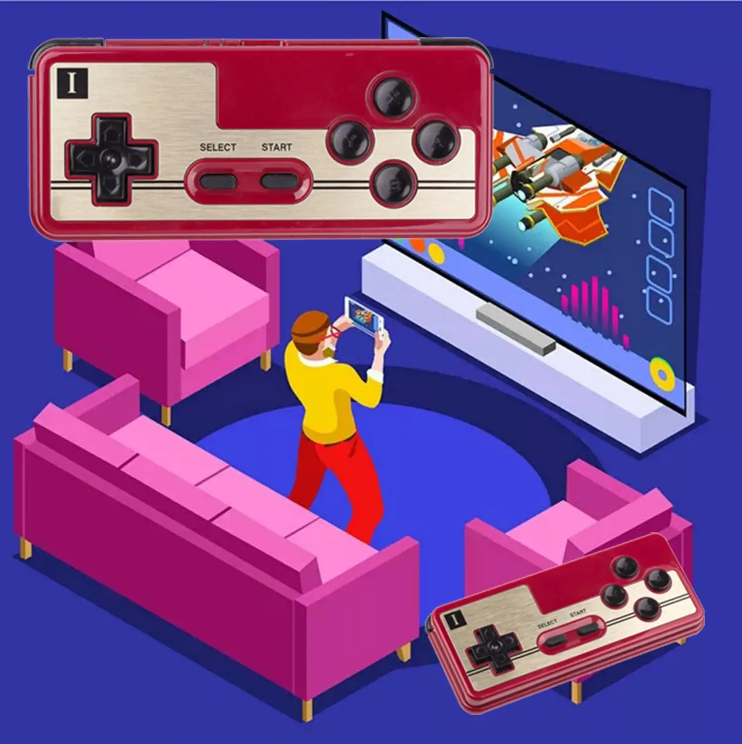 8BITDO FC30 Bluetooth геймпад классический контроллер с Xstand поддерживает 2 плеера переключатель Android IOS PC