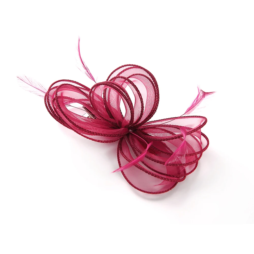 

Женская Вуалетка аксессуары для волос винный красный цветок заколка для волос для женщин Свадебная заколка детские украшения для волос