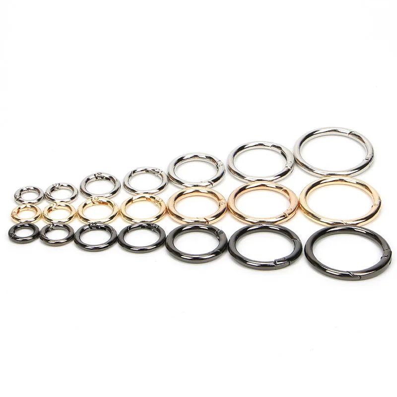 

5Pcs Round O Ring Circle Spring Snap For DIY Keyring Hook Bag Buckle Purse Dog Chain Snap Clasp Clip Metal Bags Accessories