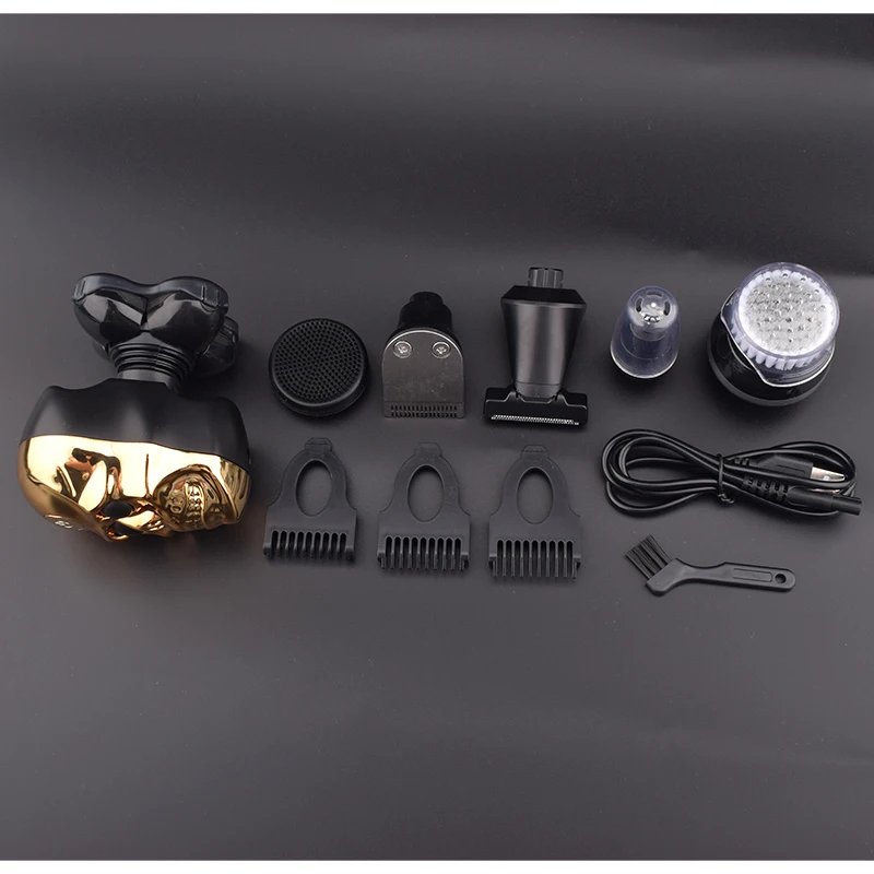 

Electric Shaving 6 in 1 Bald Head Shaver 5D Rotary Razor five balde Multifunctional Beard Hair Trimmer Nose Ear Trimmer for Men