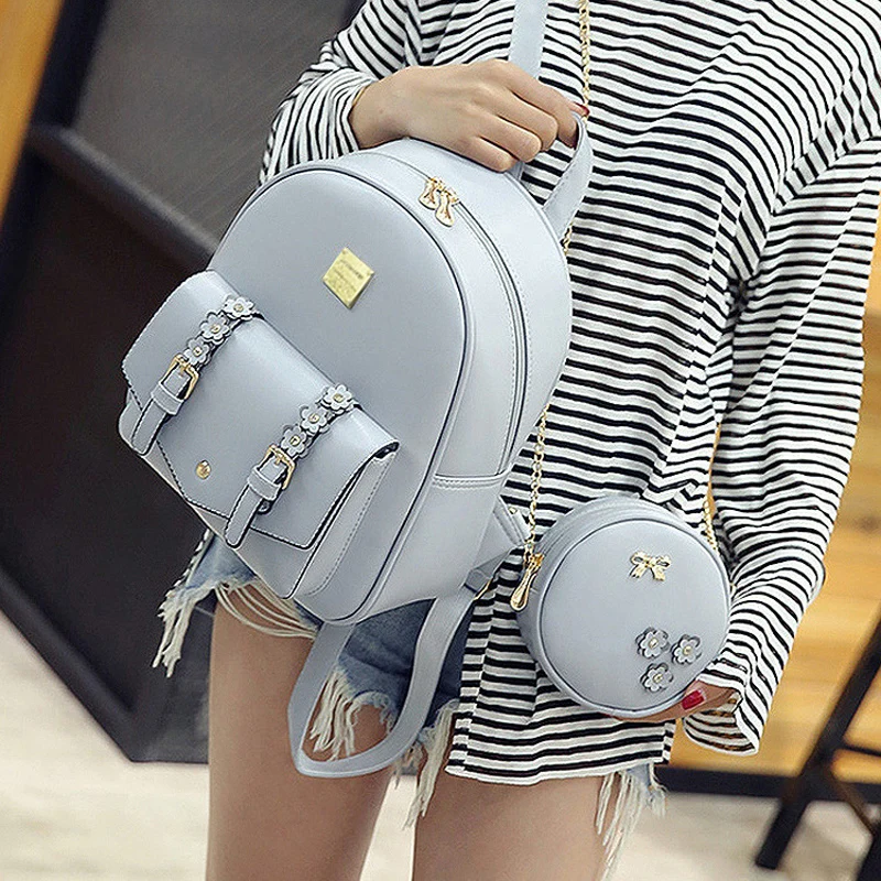 Женский брендовый дизайнерский рюкзак с цветочным принтом комплект из 2