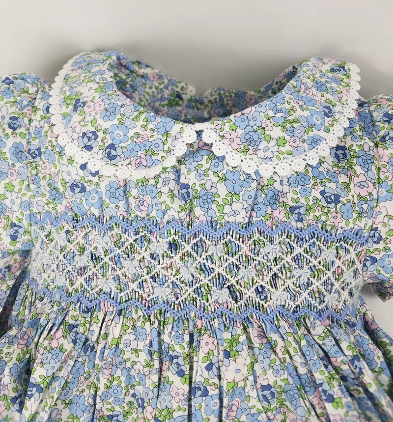 3 4 5 6 7 Years Girls Princess Smocked Dresses Summer Kids Floral Smocking Wedding Birthday Party | Детская одежда и обувь