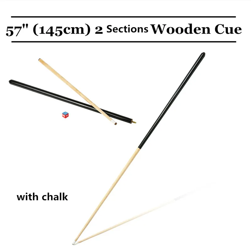 

145cm/57inch American Snooker Wood Pool Cue Assemble Children Adult Home Billiards Exercising Entertaining Tool With Chalk