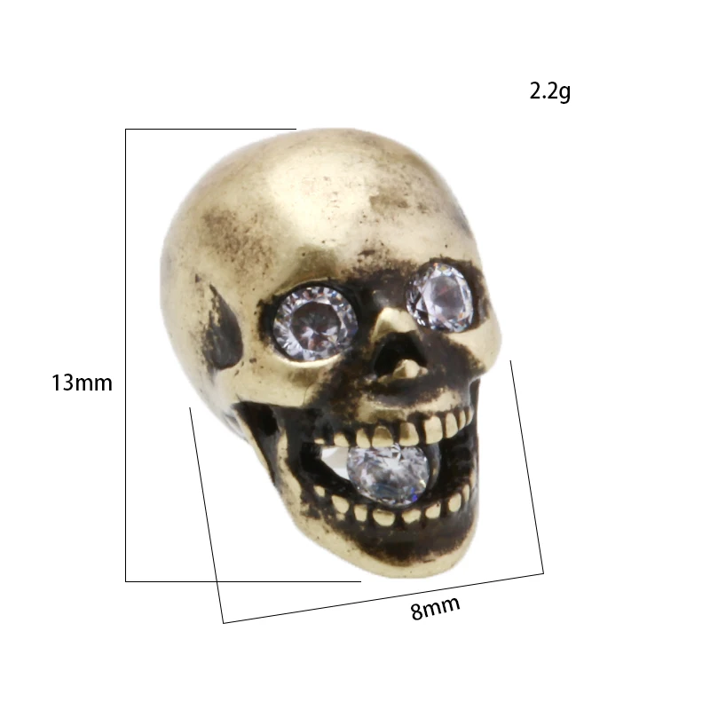 DIY медный череп белые хрустальные бусины для глаз ювелирные сделать браслеты