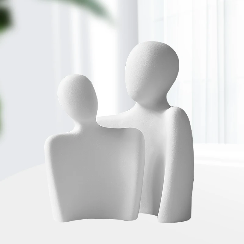 

Creative Abstract Characters Couple Ornaments Frosted Ceramic Home Decorations Nordic Modern Art Sculpture Crafts Wedding Gifts