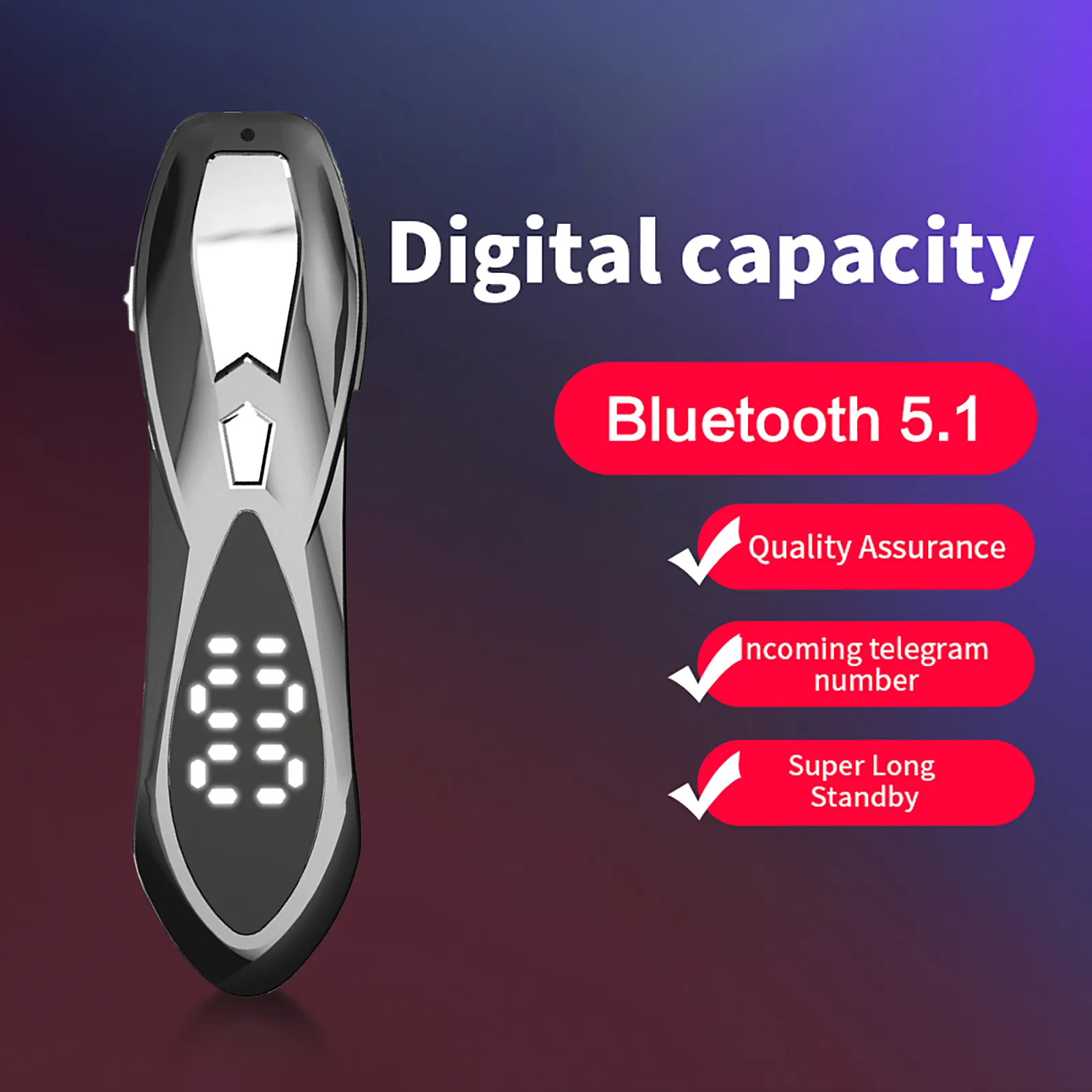 Беспроводная Bluetooth-гарнитура V4.1 цифровая емкость с микрофоном Handsfree беспроводные