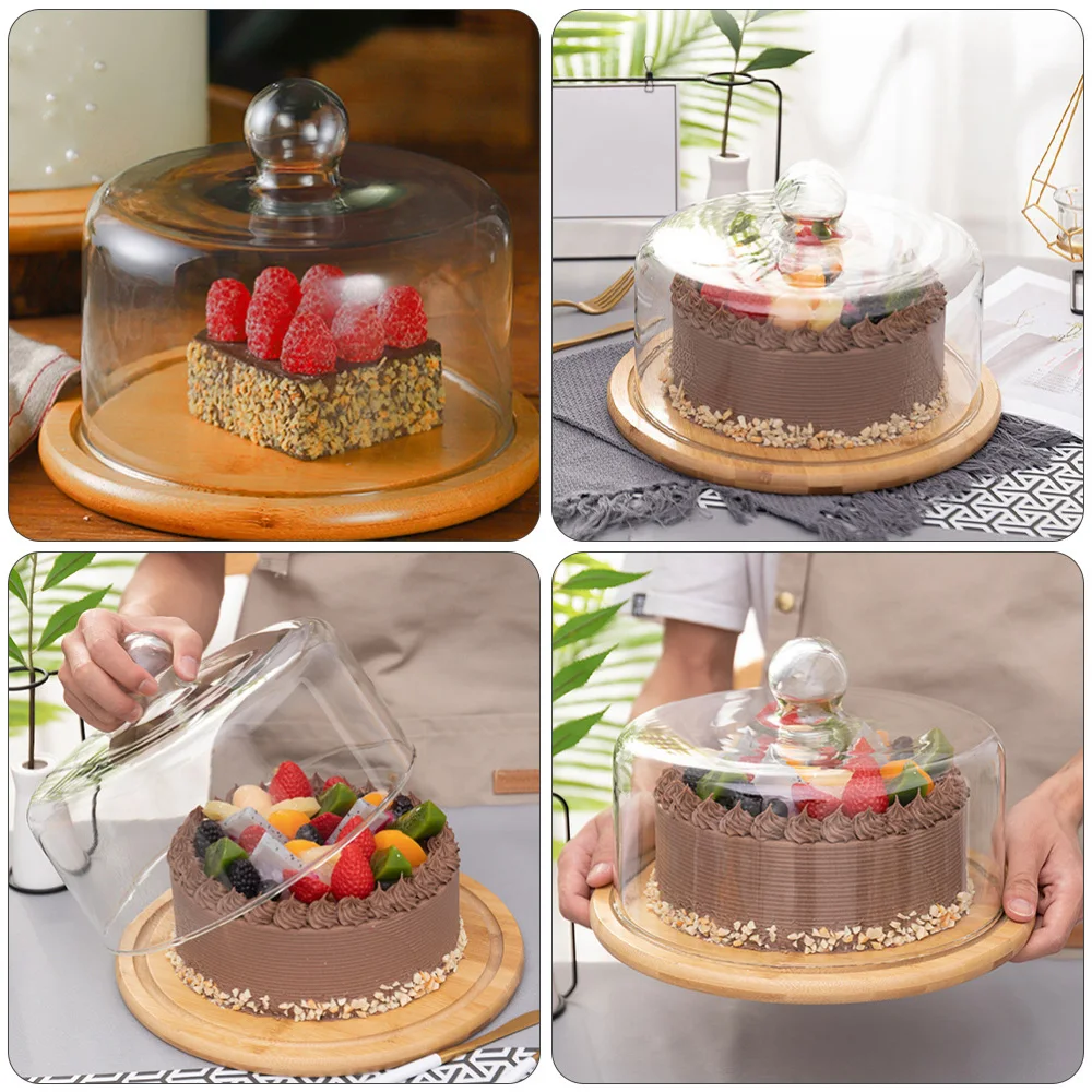 

1 Pc Multipurpose Dessert Plate Serving Plate Useful Food Tray with Glass Cover