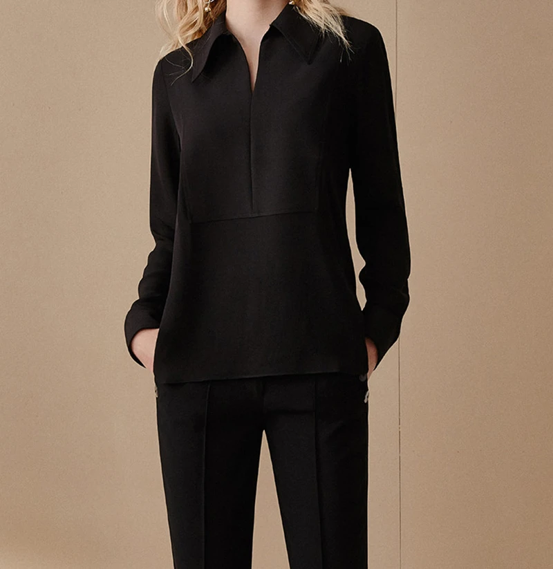 Блузка женская демисезонная с длинным рукавом и | Женская одежда