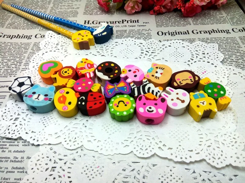

Children learn stationery wholesale cartoon creative award cute animal rubber eraser 50 small rubber T
