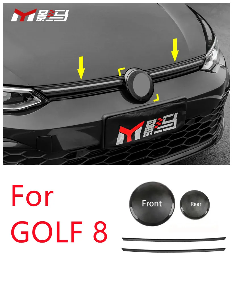 

Для Golf 8 MK8 в середине сетки внешний вид до и после модификации украшения логотипа яркие черные аксессуары