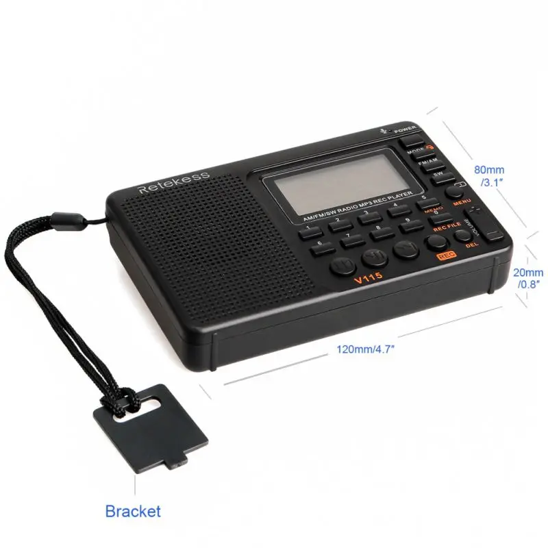 Портативный Перезаряжаемый FM/AM/SW радио персональное карманное радио TF карта MP3 музыкальный плеер