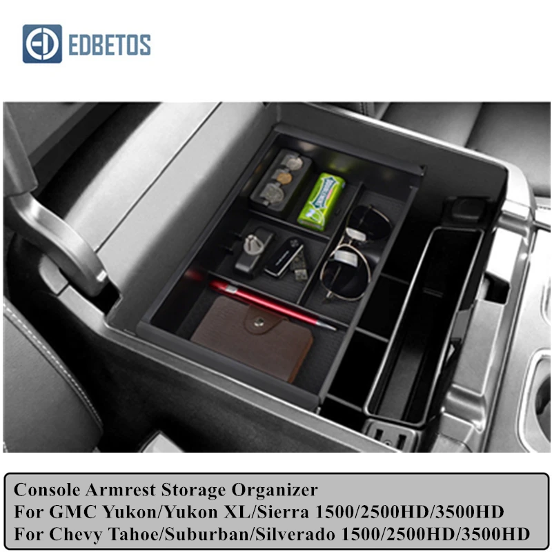 Для Chevy Tahoe / Suburban 2015 2020 аксессуары центральный автомобильный подлокотник для хранения коробка авто