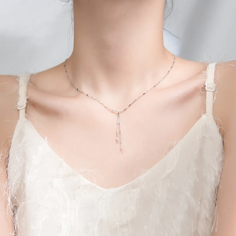 

Женские Геометрические бусы MloveAcc, ожерелья с кисточкой из серебра 925 пробы, ювелирные украшения из стерлингового серебра