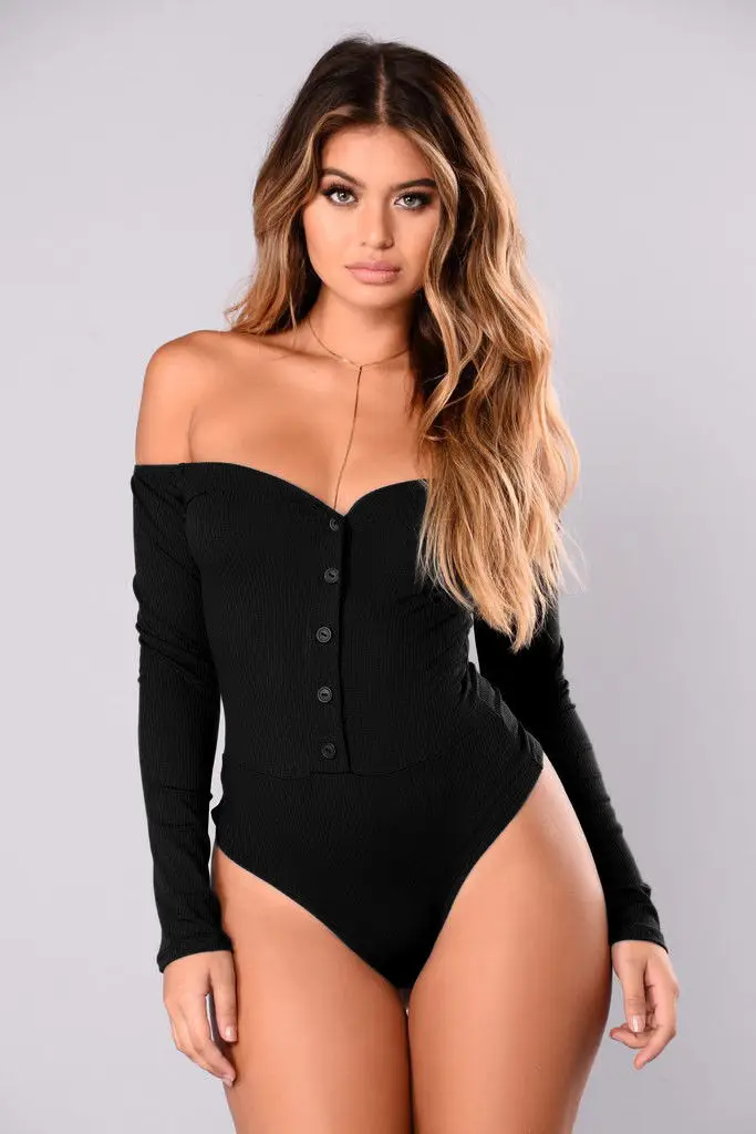 

Сексуальный Облегающий комбинезон с открытыми плечами, Женский Осенний Облегающий комбинезон с воротником-лодочкой и длинным рукавом, нов...